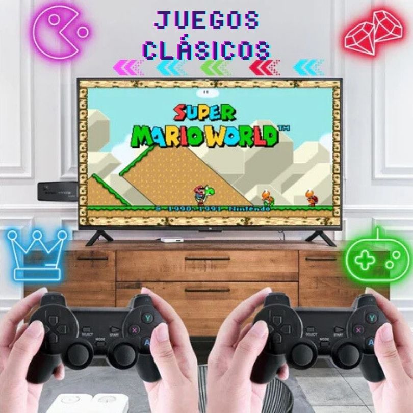 Game Stick Retro 4K - 10.000 juegos y 2 comandos inalámbricos