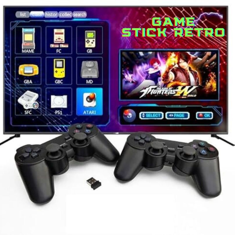 Game Stick Retro 4K - 10.000 juegos y 2 comandos inalámbricos